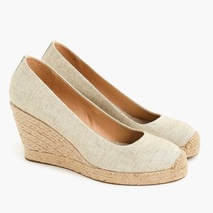 JCrew Metallic Seville Espadrille Wedges